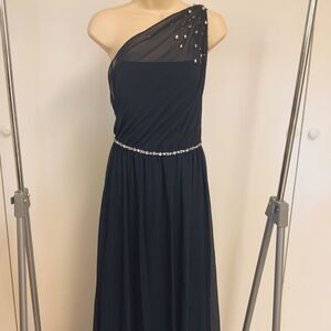 New Midnight Blue Alfred Angelo One Shoulder Gown - 10